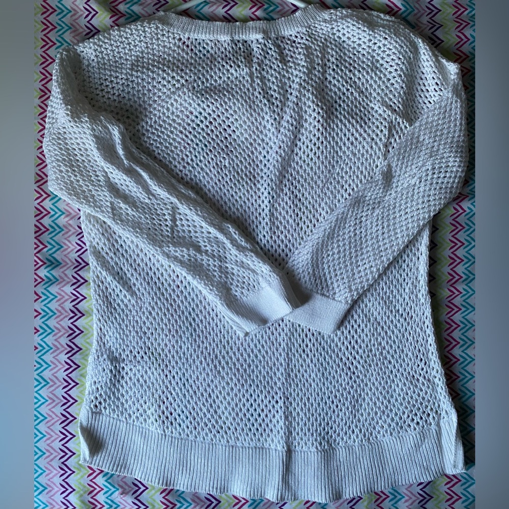 Apt. 9 White Crew Neck Sweater with Textured Knit